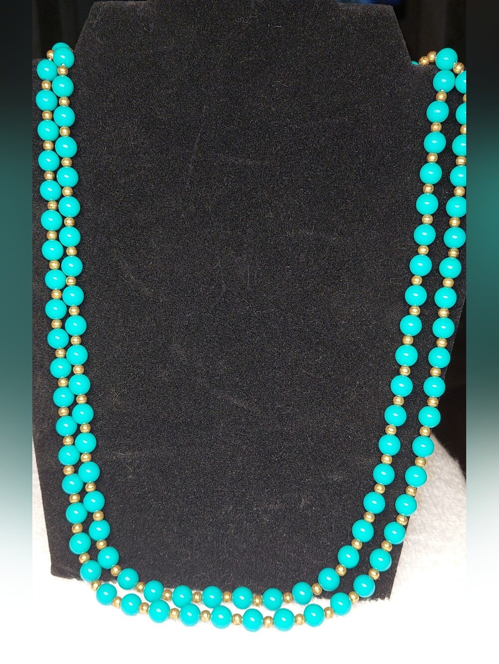 Turquoise Bead Double Strand Necklace - Women Jewelry
